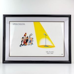 ORIGINAL Mel Blanc Speechless Looney Tunes 31X22 Framed Art Print Warner Bros